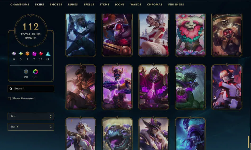 [ EUW ] Emerald League of legends account - Full champs - 112 skins